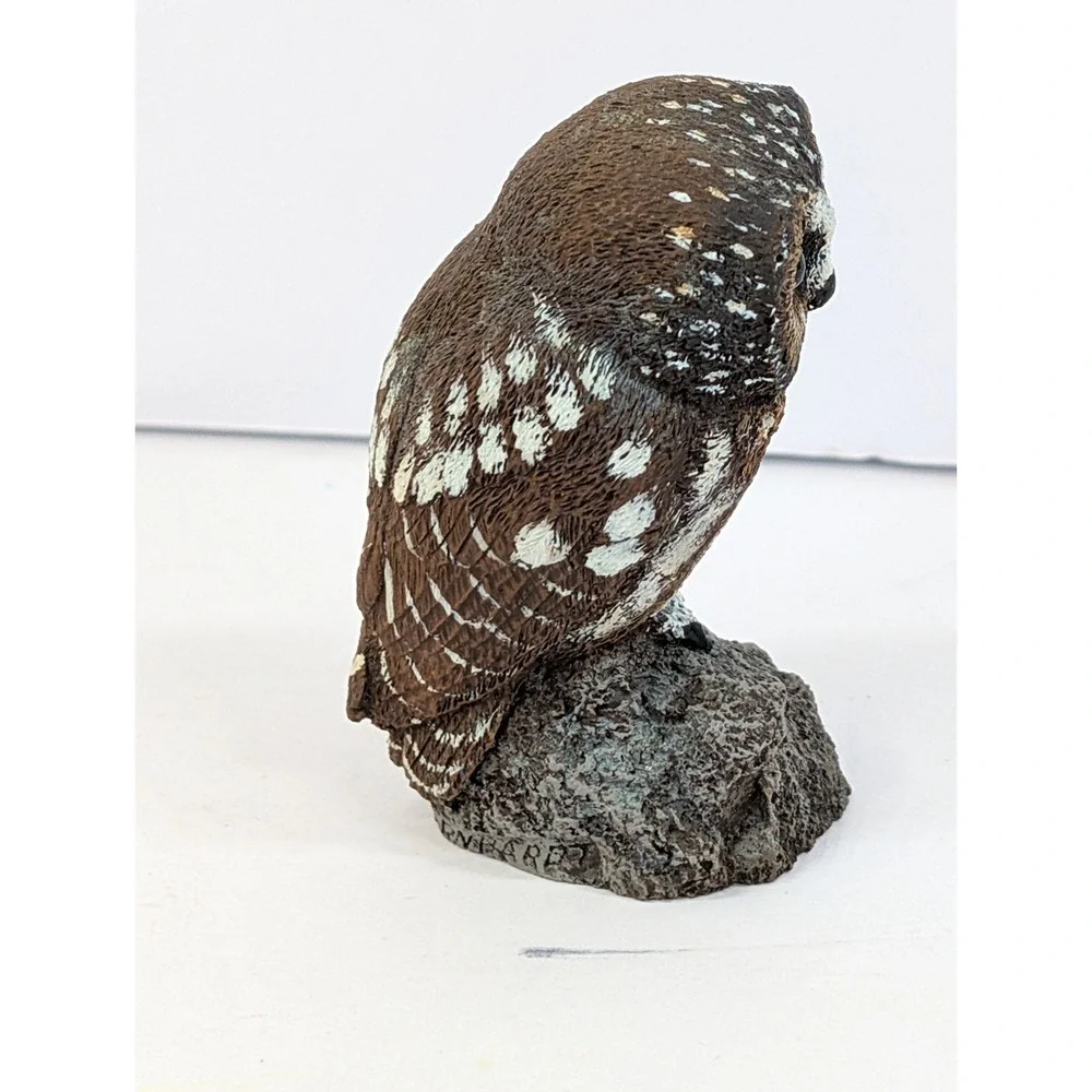 Vintage Bronze Wildlife Collection Saw Whet Owl‎ Charles Earnhardt Made USA